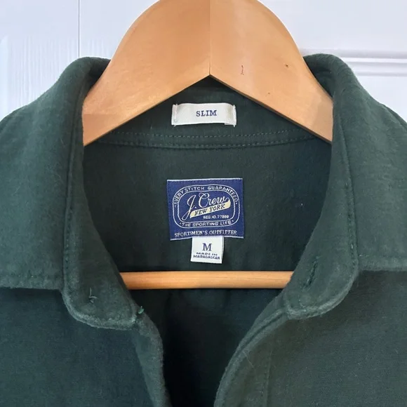 J. Crew Chamois Heavyweight Flannel Work Shirt
Size: Slim M
Dark Green - Picture 3 of 5
